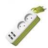 Power Strip 1/2 EU Plug 1200W 250V,1.5m Cable,Wall Multiple Socket Portable 4 USB Port for Mobile Phones for Smartphones Tablets