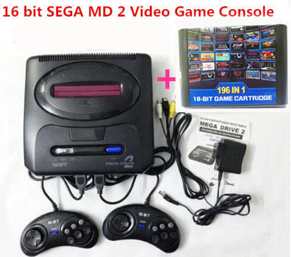 16 bit SEGA MD 2 Video Game Console with US and Japan Mode Switch,for Original SEGA handles Export Russia with 196 classic games