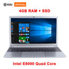 15.6 Inch 1080P Laptop Intel E8000 Quad Core 4GB RAM 128GB 256GB SSD Notebook with Bluetooth webcam WiFi for Student Office
