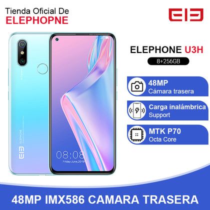 In Stock ELEPHONE U3H Smartphone 8GB 256GB Octa Core Helio P70 6.53" FHD+ 24MP Selfie 48MP Dual Camera Android 9 Mobile Phone